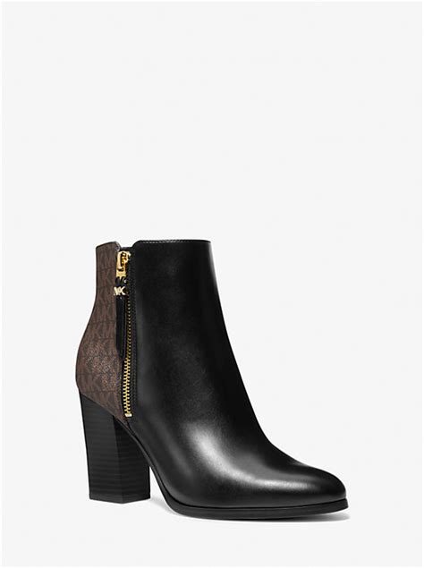 michael kors britt signature logo trim ankle boot|Michael Kors britt boots.